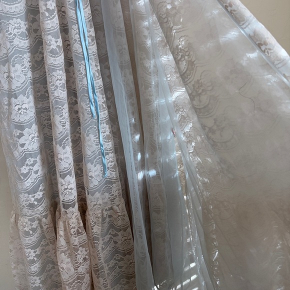 Intime of California Vintage Lace Chiffon Long Peignoir Robe Nightgown Small - Picture 8 of 13